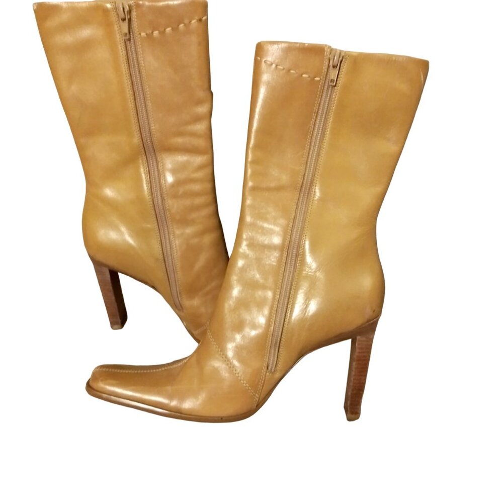 DIBA Leather Stiletto Boots, Size 9M Boots, Designer Boots, Ankle Boots, Heels - Picture 1 of 14